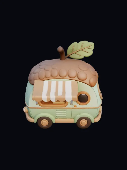 Stylized Acorn Camper 3D model