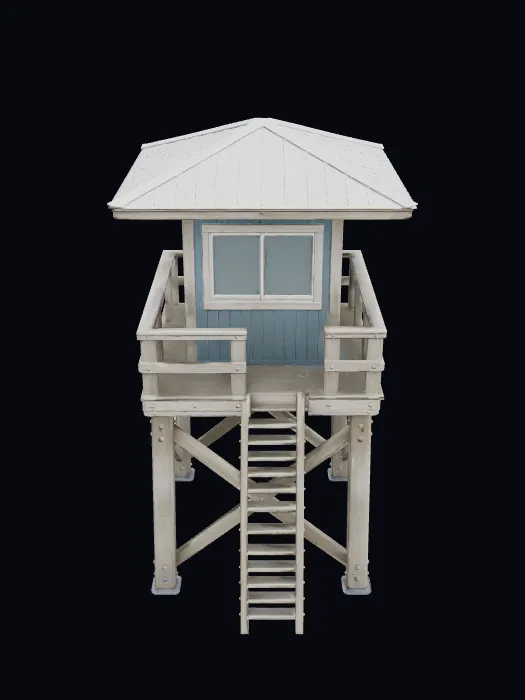 Coastal Lifeguard Tower textured 3D model