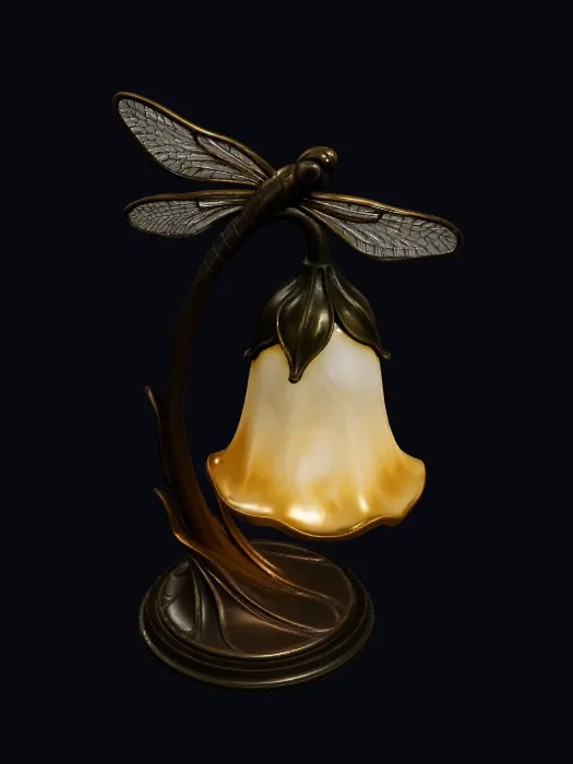 Dragonfly Art Nouveau Lamp with finished materials