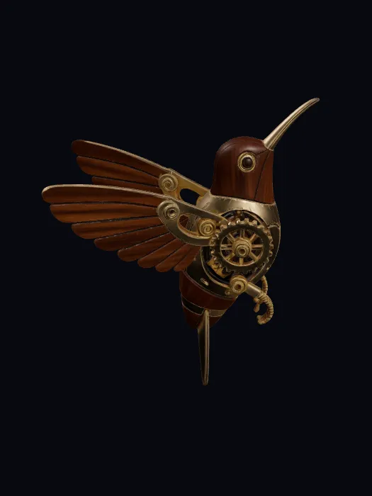 Mechanical hummingbird text-to-3D model from Kreat3D Inspiration