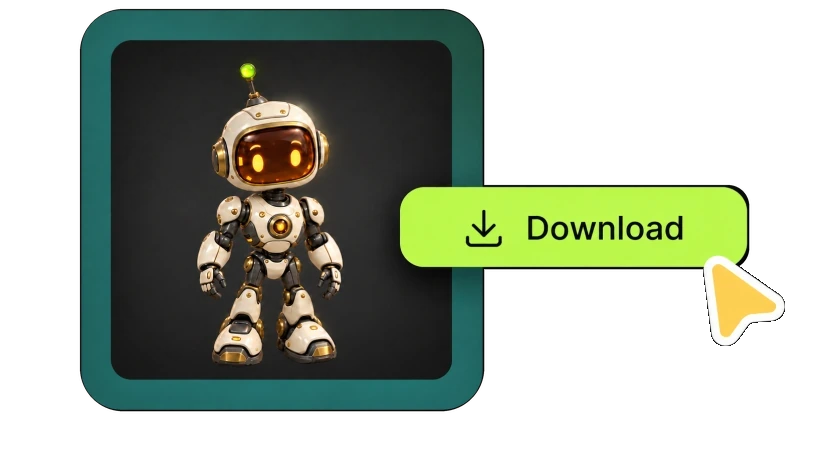 Generated robot 3D model ready for inspection and export